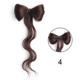 Daiiibabyyy  Synthetic Clamp Type Bowknot Hair Bun Black Brown Clamp Type Ponytail Hair Extensions Elegant And Natural Hair Accessories