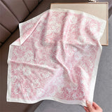 DAIIIBABYYY  -  70cm Floral Printed Square Scarf - Lightweight Silk Fashion Accessory For Women, Elegant Neck Head Wrap Shaw