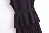 Daiiibabyyy  Corset Dress Women Pleated Vests Long Dresses For Women Sleeveless Office Party Dress Ruched Midi Evening Dresses 82N4