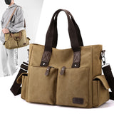 Daiiibabyyy  Canvas retro crossbody bag, handbag commuting bag, shoulder bag, work bag, large capacity handbag