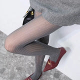 Daiiibabyyy  New Sexy Angola Red Pantyhose Women Girl Retro Style Coffee Sheer Silver-streaked Boots Stockings Uniform Shiny Slimming Tights