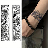 Daiiibabyyy  1 Sheet Temporary Tattoo Stickers Waterproof 15 Days Tattoo Armband Bracelet Fake Tattoo