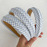 Daiiibabyyy  1PC Blue White Striped & Plaid Headband, Retro Twisted Hair Hoop, Fashion Women Face Slimming Hair Accessories For Daily Styling