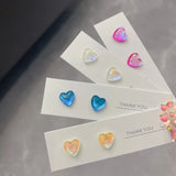 DAIIIBABYYY  -  Fashion Sweet Macaron Candy Colorful Heart Stud Earrings Women Y2K Korean Fashion Girls Party Earring Jewelry Wholesale