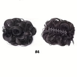 Daiiibabyyy  Synthetic Hair Bun Chignon With Claw Clip Messy Curly Ponytail Hair Extension Heat Resistant Hair For Elegant Women Daily Use