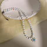 DAIIIBABYYY  -  Docona Bohemian Style Colorful Rice Bead Resin Conch Shell Starfish Necklace for Women Summer Beach Party Gift Ideas