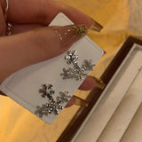 Daiiibabyyy  Niche Snowflake Geometric Two-wear Style Ear Studs For Women Christmas Cool Fashion Jewelry Creative Gifts