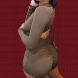 Daiiibabyyy  New Summer Collection for Europe and America! Long - Sleeve Front Design, Back Pleated, Waist - Baring Sexy Y2K - Style Skinny S