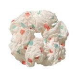 DAIIIBABYYY  -  New Trendy Summer Sunny Polka Dot Scrunchies Women College Student White Rubber Bands Fairy Colorful Ponytail Holder Headwear