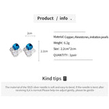 Daiiibabyyy  Inlaid Rhinestone Square Hollow Pearl Earrings for Women 2025 Exquisite Temperament Stud Earring Luxury Designer Jewelry