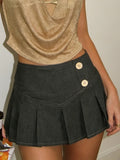 Daiiibabyyy  American Streetwear Vintage Solid High Waist A-LINE Folds All Match Skirts