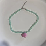 Daiiibabyyy  Exaggeration Transparent Acrylic Chain Big Necklace For Women Charm Colorful Heart Choker Collar Necklace Fashion y2k Jewelry