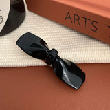 DAIIIBABYYY  -  Korean New Design Retro Bow Side Bangs Clip Temperament Acetic Duck Beak Clip Sweet Oval Shredded Hair Clip