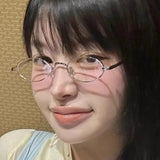 DAIIIBABYYY  -  Y2K Metal Oval Shades Glasses for Women Men Fashion Sunglasses 2024 Unisex Eyeglasses Frames Uv400 Fashion Eyewear Glasses