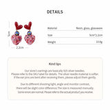 Daiiibabyyy  Colored Glaze Resin Heart Dangle Earrings for Women Sweet Polka Dot Flower Pendant Earring Beach Dating Picnic Party Jewelry K