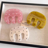 Daiiibabyyy  New Style Polka Dot Hair Claw M-Shaped Classic Claw Clips Elegant Hairpin Shark Clips Hair Accessories for Women Girls