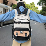 Daiiibabyyy  New Korean Style Travel Backpack Large Capacity Multi-pockets Student School Bag Waterproof Laptop Backpack Daily Use
