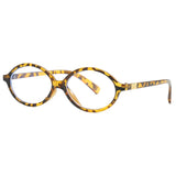 DAIIIBABYYY  -  Y2K Retro Oval Frame Glasses for Women Female Leopard Sweet Cool Eyewear Trend Reading Computer Anti Blue Light Eyeglasses