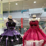 DAIIIBABYYY  -  Japan Girl Women's Dress Fairy Starry Sky Lighting Princess Dress Spring Summer Female Lolita Sweet High Waist Trailing Dress