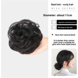 DAIIIBABYYY  -  Women's Low Bun Hair Wig Fake Hair Circle Twist Hair Pack Ancient Style Flower Bud Fluffy Hair Extension Real Human Hair