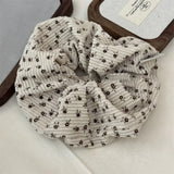 DAIIIBABYYY  -  Autumn Winter New Style Corduroy Floral Scrunchies Oversized Velvet Black Hair Ties Ropes Women Young Girls Elegant Hair Bands