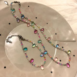 Daiiibabyyy  Colorful Beaded Silver Series Light Bulb Bracelet Necklace