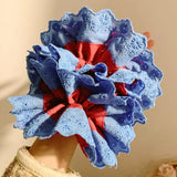 Daiiibabyyy  French Retro Red Blue Lace Flower Headband  Fashionable Elegant Hair ring INS Minimalist Hair Accessories for Women