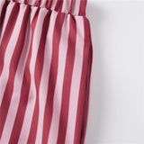 Daiiibabyyy  Women Summer Y2K Striped Pajamas Set Tie Shoulder Ruffle Tank Tops and Straight Pants 2 Piece Casual Vacation Beach Outfit