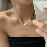 Daiiibabyyy  Silver Color Cyberpunk Choker for Women Necklace Bilayer Collar Hip Hop Leather Neckband Trend Spicy Party Jewelry Birthday Gift