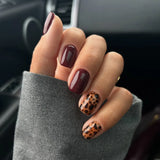 Daiiibabyyy  24Pcs Short Square Head Press on Fake Nails Black Polka Dot Design False Nails Simple Wearable Artificial Full Cover Nails Tips