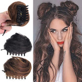 Daiiibabyyy Synthetic Messy Curly Claw Messy Hair Bun Chignon Hair Extensions Scrunchy Fake False Hair With Tail for Women Grils Hairpieces