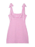 Daiiibabyyy  Women Knitted Hollow Out Mini Dresses Round Neck Sleeveless Off Shoulder Short Dress Lady Casual Summer Holiday Beach Robes