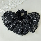Daiiibabyyy  Chiffon Scrunchies For Women Elastic Hair Bands Ponytail Holders Tie Wave Point Hair Hoop Scrunchy Rubber Bands Women Hair Ring