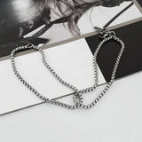 Daiiibabyyy  Men's Fashion Double Chain Cross Hollow Wrist Bracelets Lobster Claw Clasp Stainless Steel Bracelet Hip Hop Punk Party Jewelry.