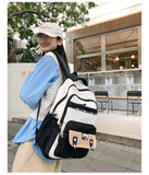 Daiiibabyyy  New Korean Style Travel Backpack Large Capacity Multi-pockets Student School Bag Waterproof Laptop Backpack Daily Use