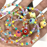 Daiiibabyyy  Cartoon Devil Elastic Beaded Bracelet Handmade Unique Design Jewelry Accessory