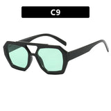 Daiiibabyyy  Unisex Sunglasses European American Double Beam Irregular New Retro High Quality Luxury Brand Personalized Popular Sunglasses