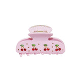 Daiiibabyyy  Cute Tiara Pink Cherry Hair Clip No-slip Acetate Fruits Hair Barrette Trendy Claw Clips for Women Girls Fashion Hair Accessories