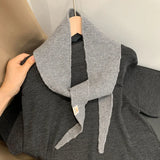 Daiiibabyyy  Sophie Scarf Niche Design 100% Wool Scarf Female Atmosphere Versatile Scarf Lazy  French Neck Scarf Tide Streetwear Scarves