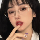 DAIIIBABYYY  -  Retro Harajuku Glasses Women Girls Y2K small box Frame Glass Eyewear Decorative Computer Anti-blue Eyeglasses Seaside Driving