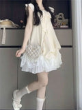 Daiiibabyyy  Summer Beach Vintage Lace Strap Dress Women Even Party Clothing Casual Sexy Beach Style Dress Korean Fashion Chic Outfits