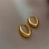 Daiiibabyyy  Luxury Top Quality Smooth Star Zircon Hoop Earrings for Women Girls Metal Chunky Sun Rhinestone Ear Buckle Punk Y2K Jewelry