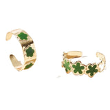 Daiiibabyyy New Geometric Oil Drip Flower Foot Ring Set Women Fashion Simple Design Adjustable Rings Party Jewellery Gifts