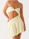 Daiiibabyyy  Elegant Off-Shoulder Bodycon Dress with Cutout Detail and Ruched Design Perfect for Summer Parties and Beach Outings