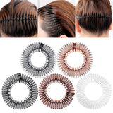 Daiiibabyyy  2pcs Rhinestone Plastic Full Circle Stretch Diamond Flexible Comb Teeth Headband Hair Band Clip Face Wash Fixed Hair Accessories