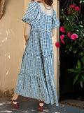 Daiiibabyyy  Bohemian Style Floral Print Maxi Dress with Off-Shoulder Ruffle Sleeves and V-Neckline for Women Summer Beach Party