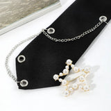 Daiiibabyyy  Simple Korean Style Star Tie Choker JK Long Necktie Academic Style Tassels Shirt Tie Daily
