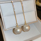 Daiiibabyyy  French Elegant Temperament Imitation Pearl Drop Shaped Long Earrings Party Premium Accessories for Womens Fashion Luxury Jewelry
