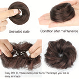 Daiiibabyyy  Synthetic Messy Dount Hair Buns Updo Chignon With Elastic Hair Exension for Women Daily Lazy Hair Accessories