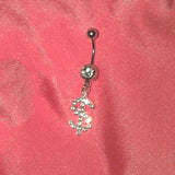 Daiiibabyyy  Y2K Accessories Shiny Crystal Dollar Belly Piercing Fashion Punk Sexy Body Piercing Belly Rings Jewelry Body Accessories